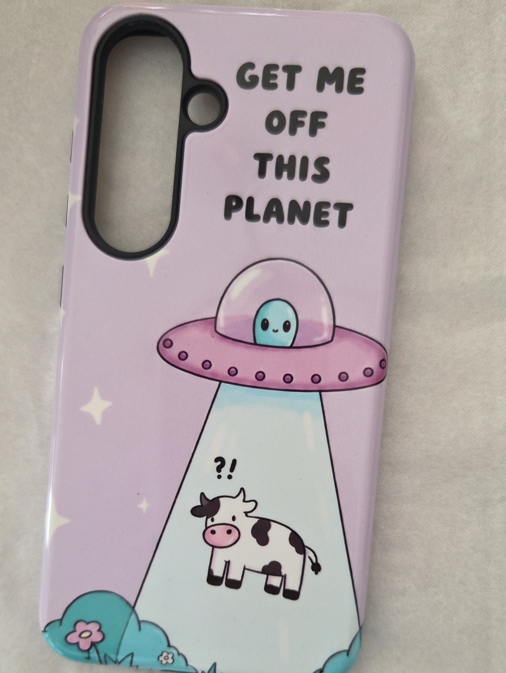 Cute Lavender Alien UFO Phone Case - Get Me Off This Planet